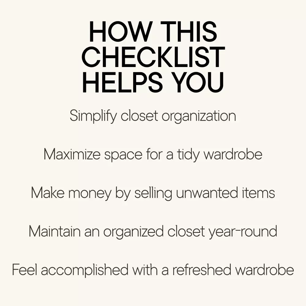 Closet Clean-Up: The Ultimate Declutter Checklist - Organize, Donate, and Sell Your Way to a Fresh Wardrobe