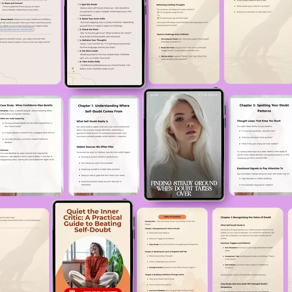 Self-Doubt Release Toolkit: Overcome Self-Doubt & Boost Confidence - 4-in-1 Digital Bundle