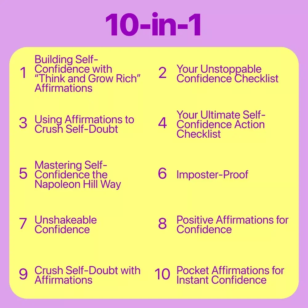 Daily Confidence Affirmations Bundle: 10 in 1 Guides, eBooks & Checklists for Unstoppable Confidence