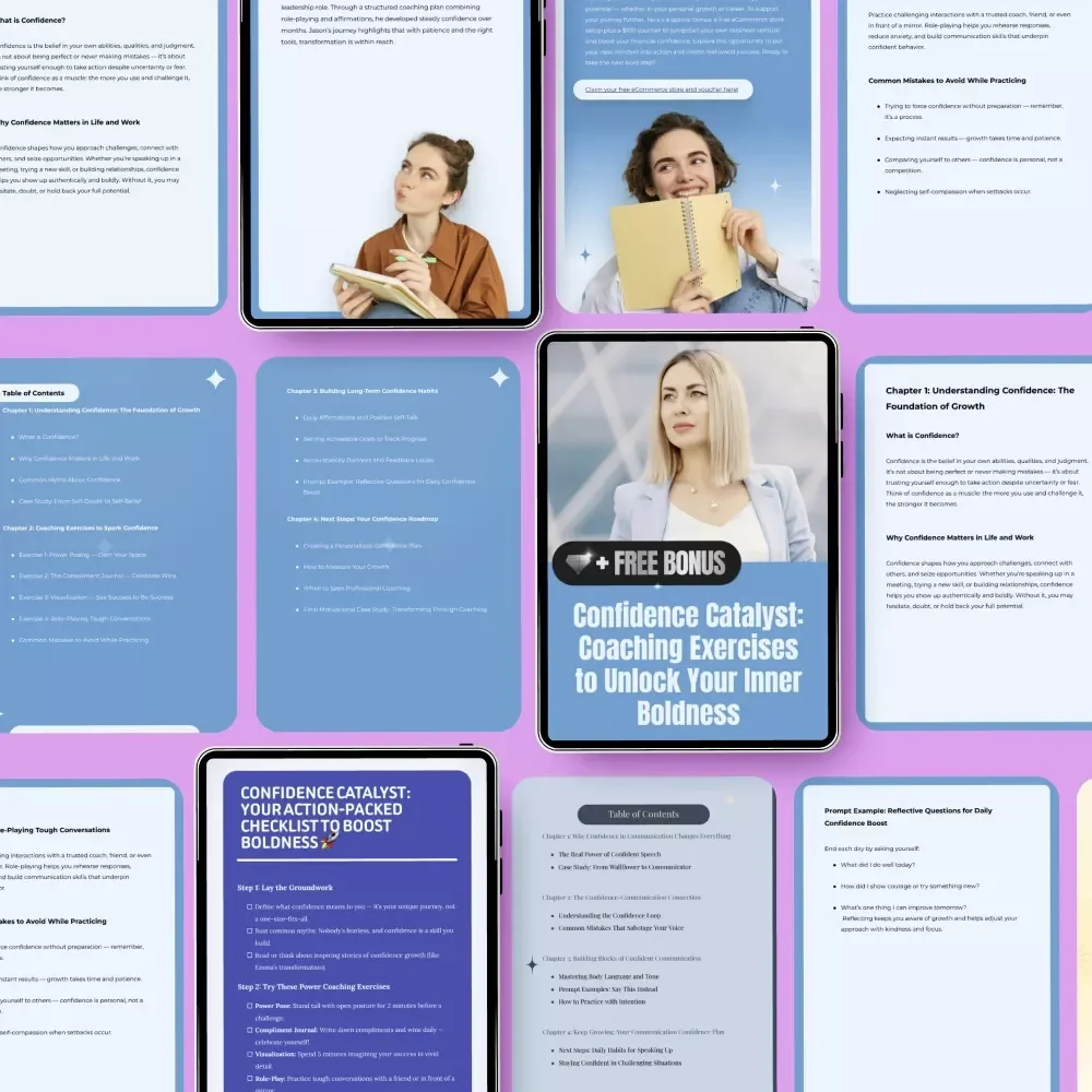 Self-Worth and Confidence Builder Toolkit – 3-in-1 Bundle to Boost Self-Esteem and Confidence