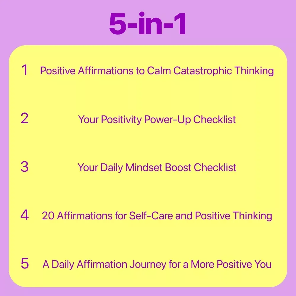 Think Happy: Affirmations Pack – Affirmations for Positive Thinking Bundle | 5-in-1 Digital Download for Mindset, Calm & Daily Motivation
