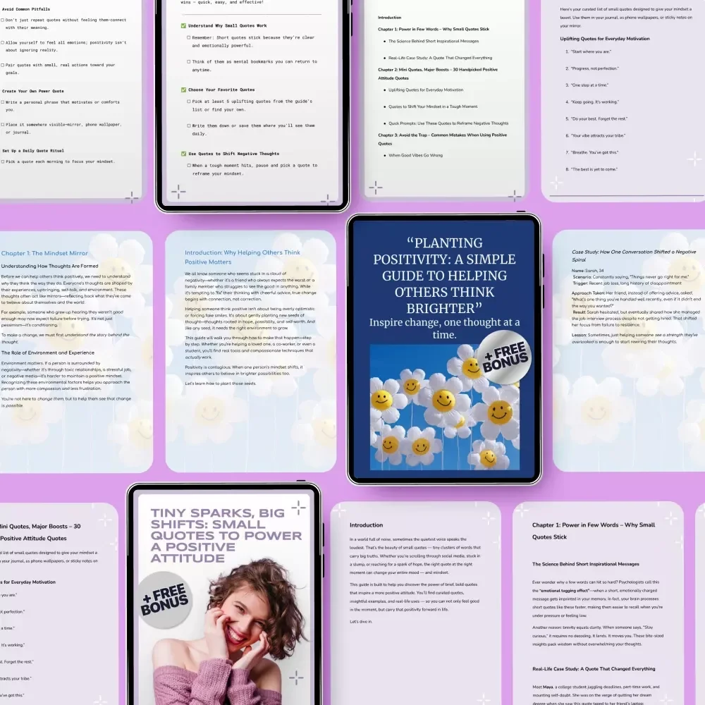 Positive Attitude Explained Bundle: 4-5 in 1 Guide, Checklist & eBook for a Brighter, Resilient Mindset