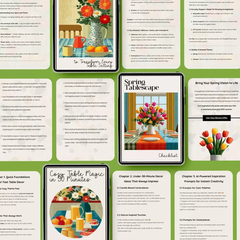 Creative Table Setting Bundle for Every Day – 5-in-1 Digital Downloads
