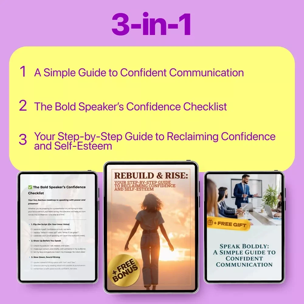 Boost Your Confidence Toolkit: Speak Boldly Guide, Confidence Checklist & Self-Esteem eBook