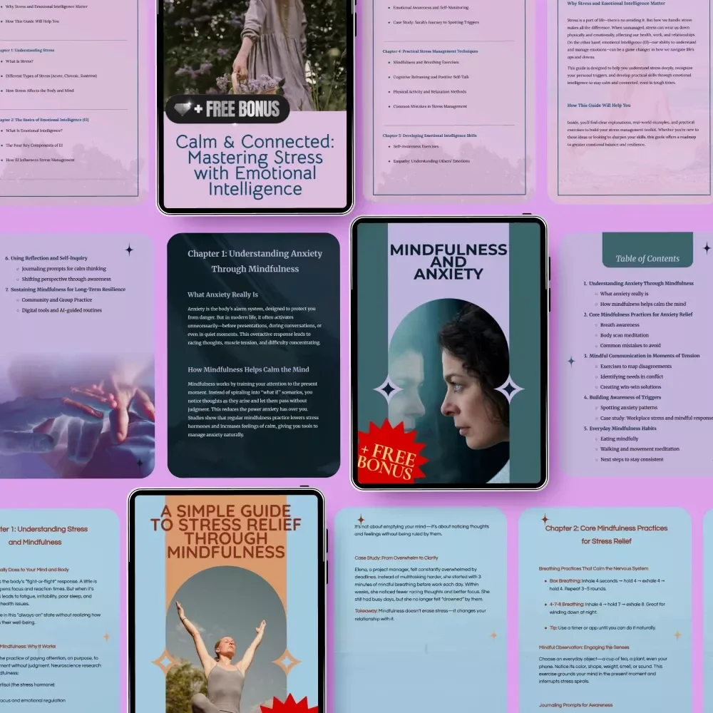 Mindful Anxiety Support Pack: 5-in-1 Bundle for Stress Relief & Emotional Intelligence