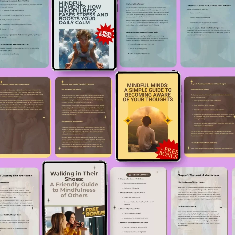 Mindfulness Basics Bundle: Guides, eBooks, and Checklists for Stress Relief & Calm
