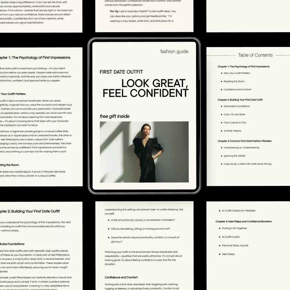 First Date Outfit: Look Great, Feel Confident – Ultimate Style Guide for a Perfect First Impression, Confidence Boosting Fashion Tips, Dating Outfit Planner, Digital Download