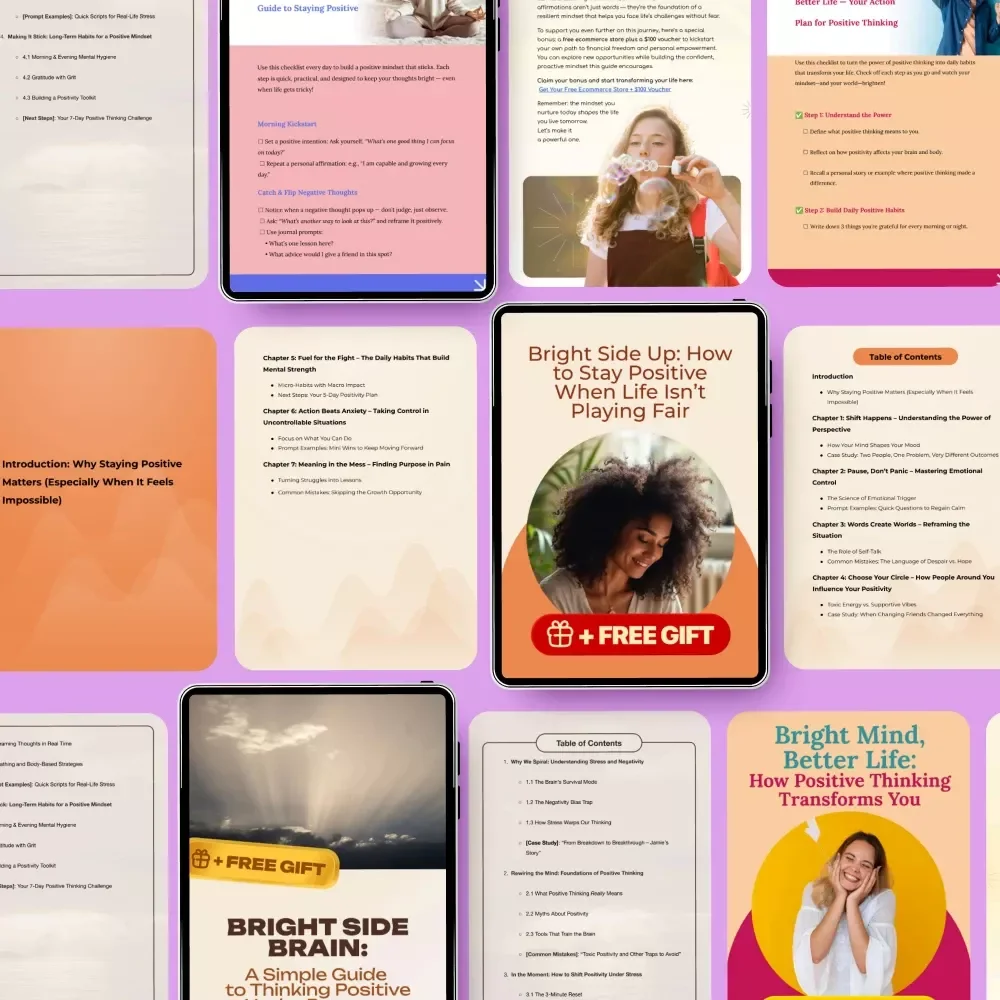 Positive Thinking Power Pack | 5-in-1 Digital Bundle | Bright Mind, Better Life: How Positive Thinking Transforms You + Bright Side Brain + Checklists for the Power of Positive Thinking