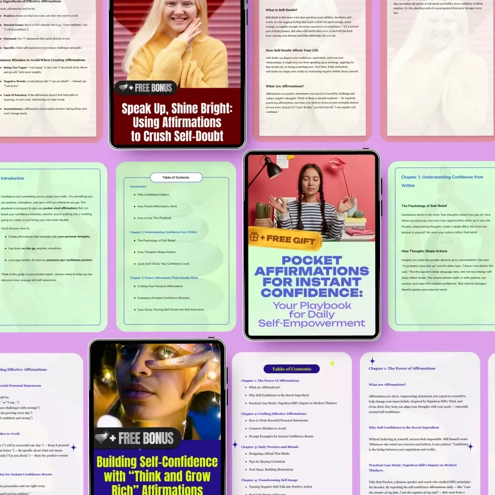 Daily Confidence Affirmations Bundle: 10 in 1 Guides, eBooks & Checklists for Unstoppable Confidence