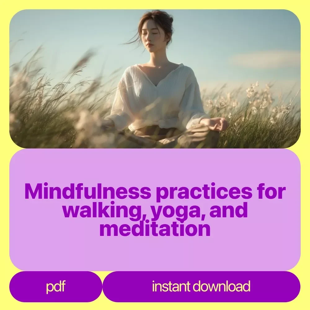 Mindfulness Activities Bundle - 3-in-1 Digital Guides for Walking, Yoga, & Meditation