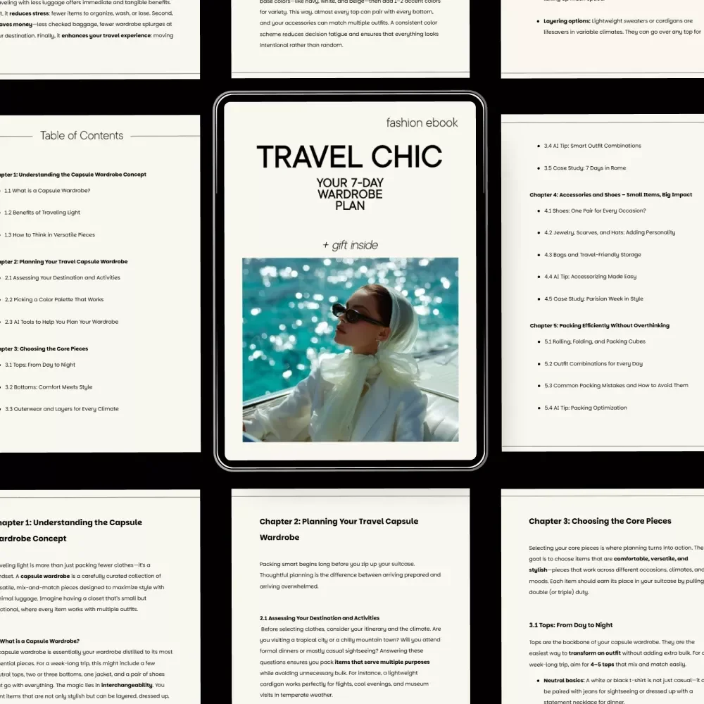 Travel Chic: Your 7-Day Wardrobe Plan – The Ultimate Guide to Packing Light and Stylish