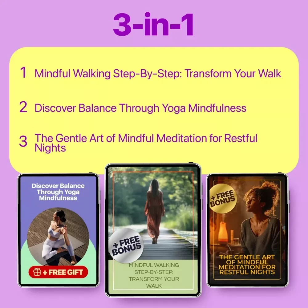 Mindfulness Activities Bundle - 3-in-1 Digital Guides for Walking, Yoga, & Meditation