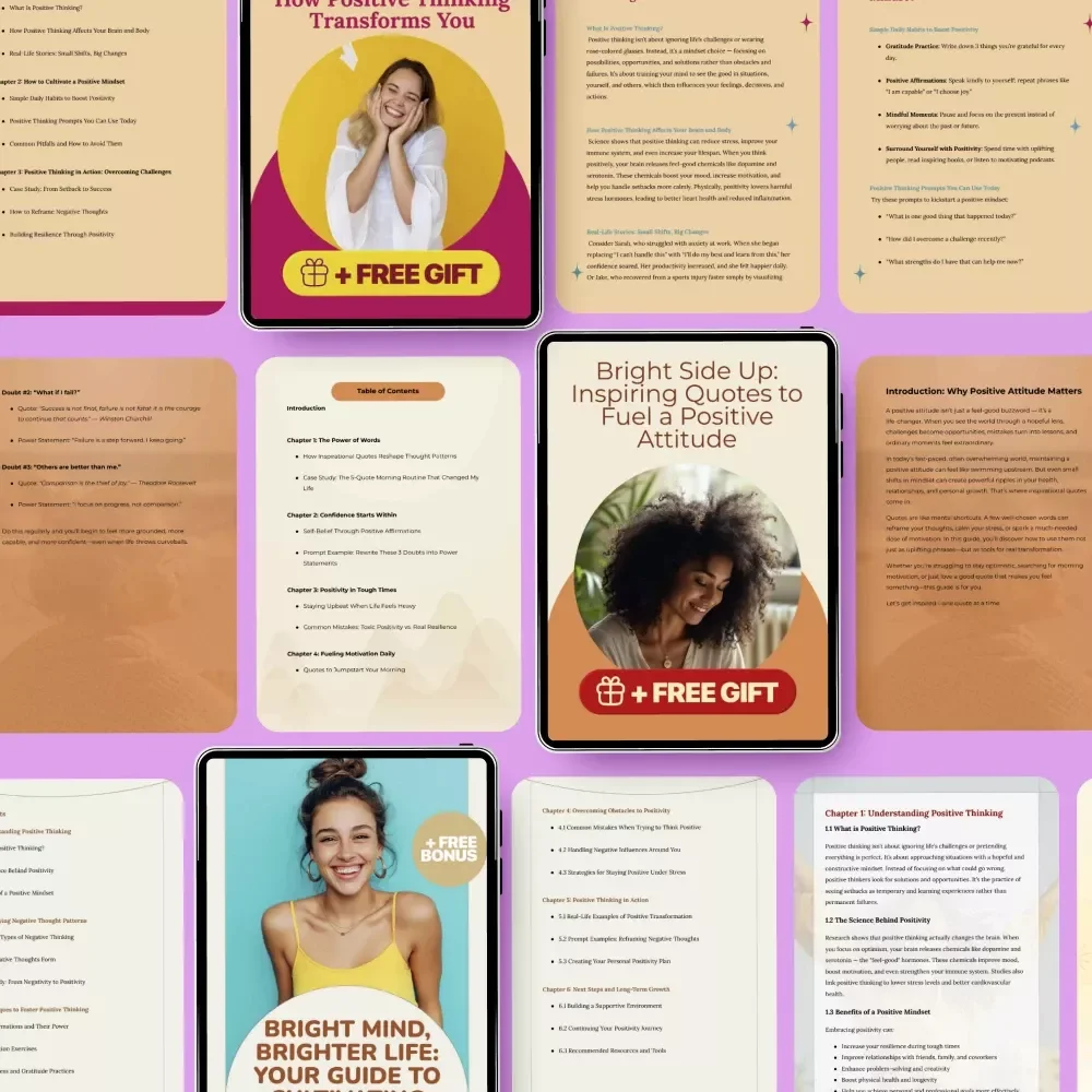 Exploring the Power of Positive Attitude: 5-in-1 Bundle of Digital Guides, eBooks, and Checklists