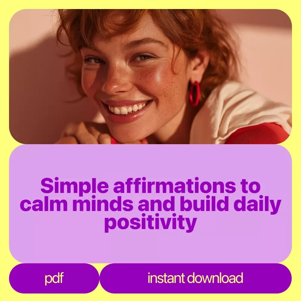 Think Happy: Affirmations Pack – Affirmations for Positive Thinking Bundle | 5-in-1 Digital Download for Mindset, Calm & Daily Motivation