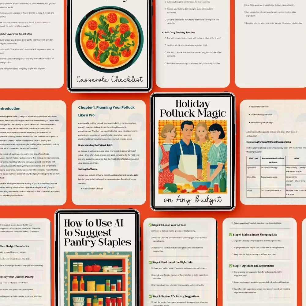 Easy Holiday Potluck Bundle on a Budget - 3-in-1 Digital Download