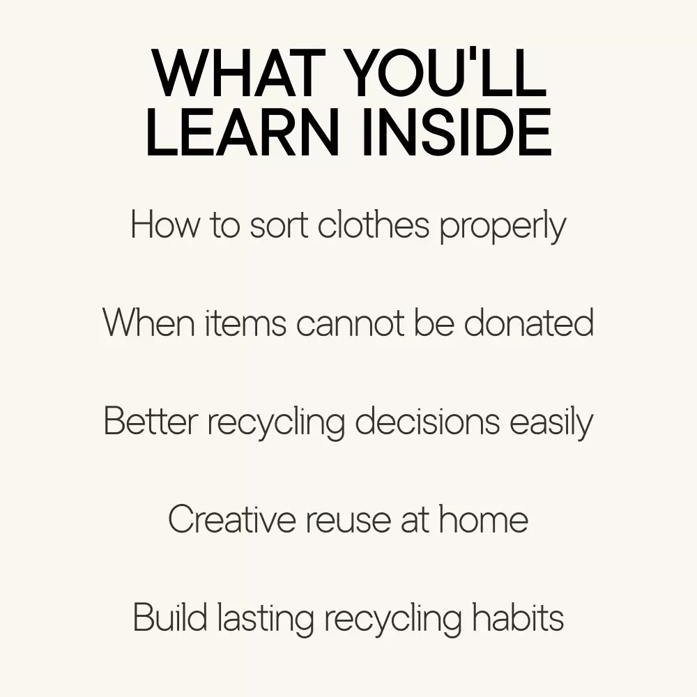 Giving Worn Clothes a Second Purpose – Eco-Friendly eBook Guide on how to recycle old clothes that can't be donated | Sustainable Living Digital Download