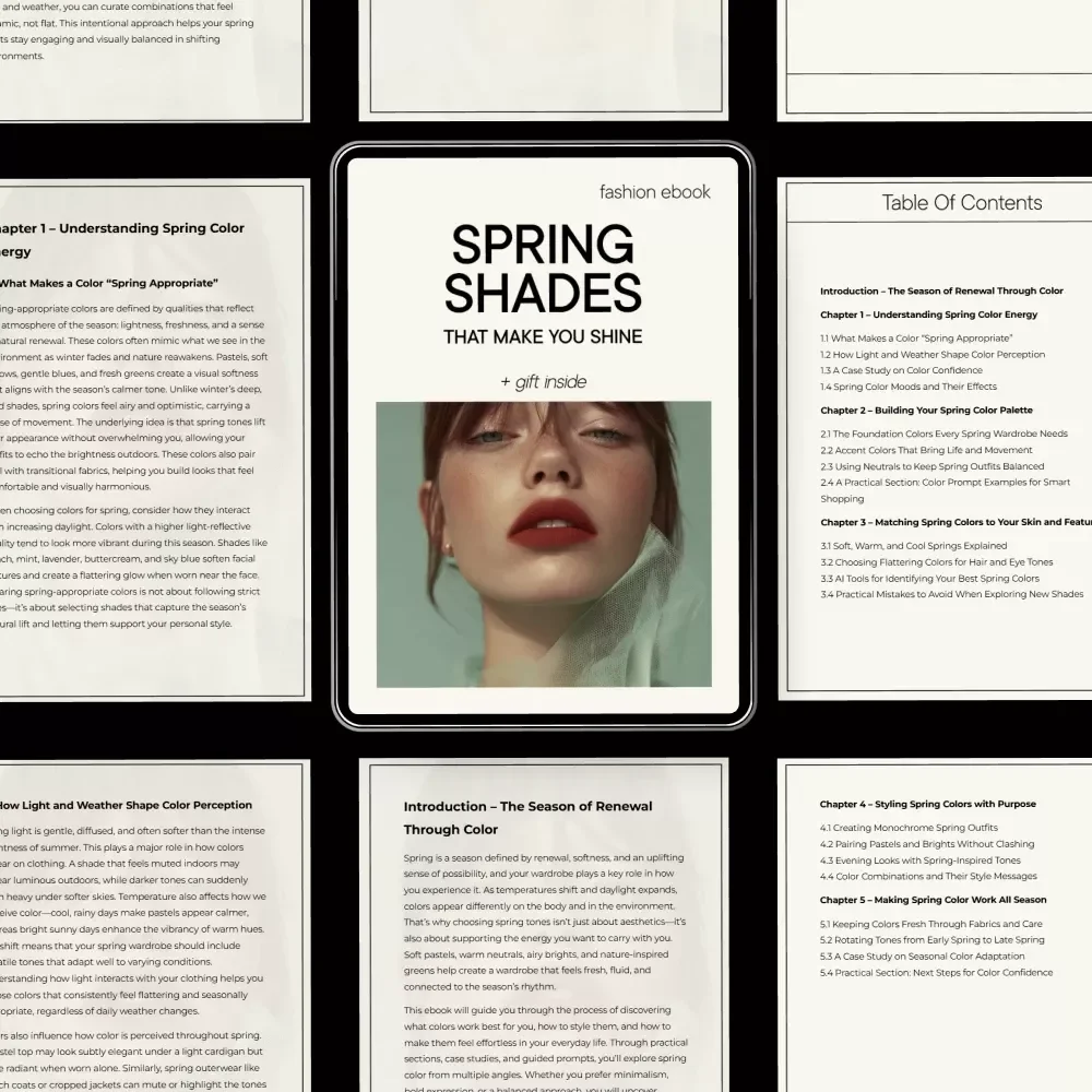 Spring Shades That Make You Shine - Digital Download Guide for Color Confidence & Stylish Spring Wardrobe