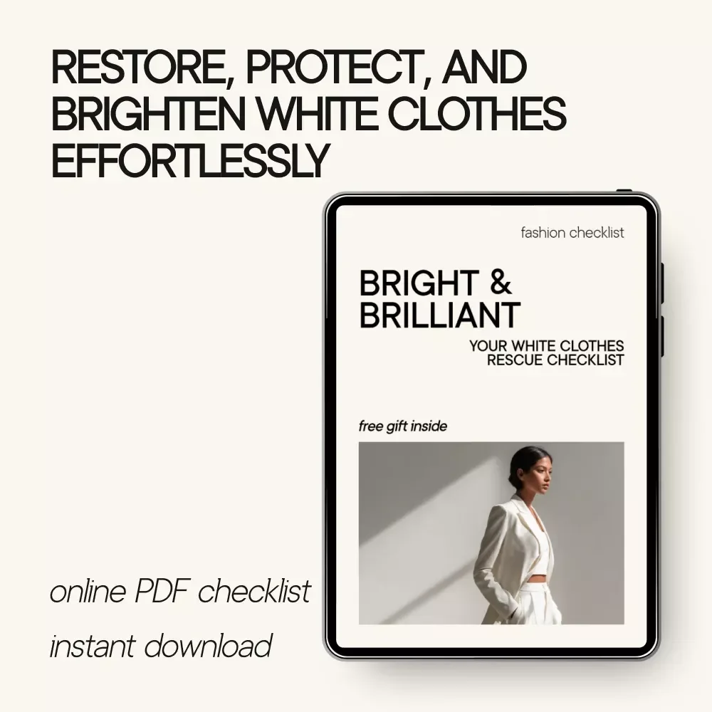 Bright & Brilliant: Your White Clothes Rescue Checklist – Ultimate White Laundry Care Guide, Printable Cleaning Checklist, Laundry Tips for Whites