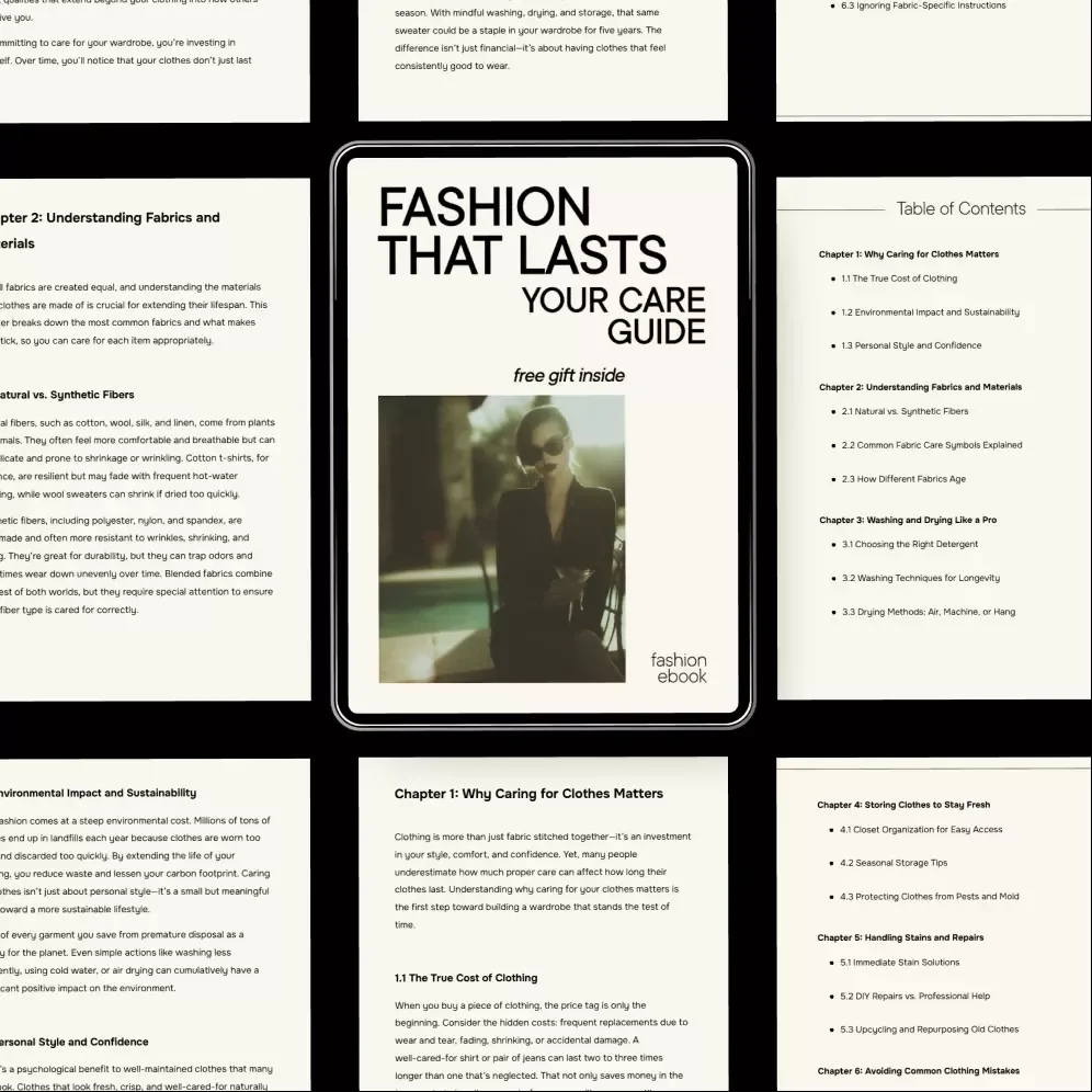 Fashion That Lasts: Your Care Guide – Sustainable Clothing Care eBook, Wardrobe Maintenance Checklist, Laundry & Fabric Care Digital Download