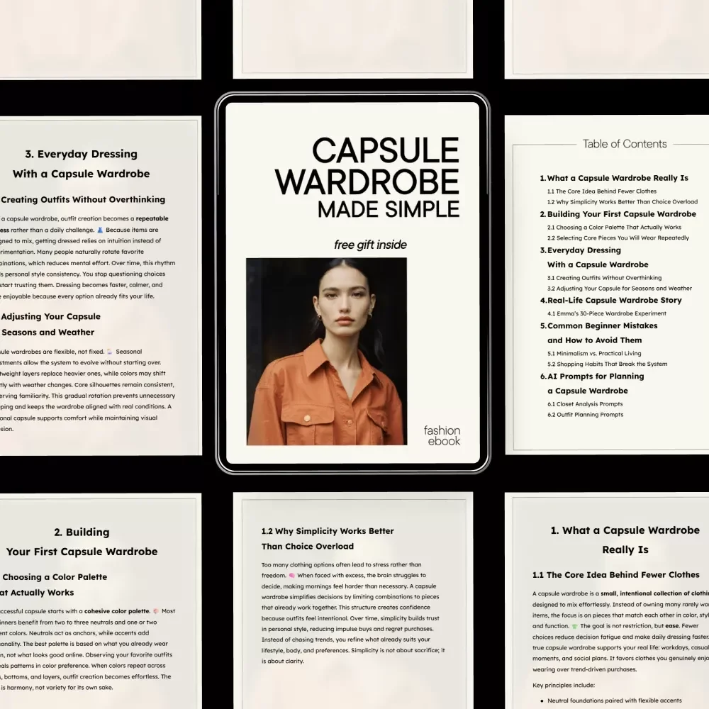 Capsule Wardrobe Made Simple | Minimalist Closet Guide, Capsule Wardrobe Planner, Everyday Outfit System, Digital Download eBook