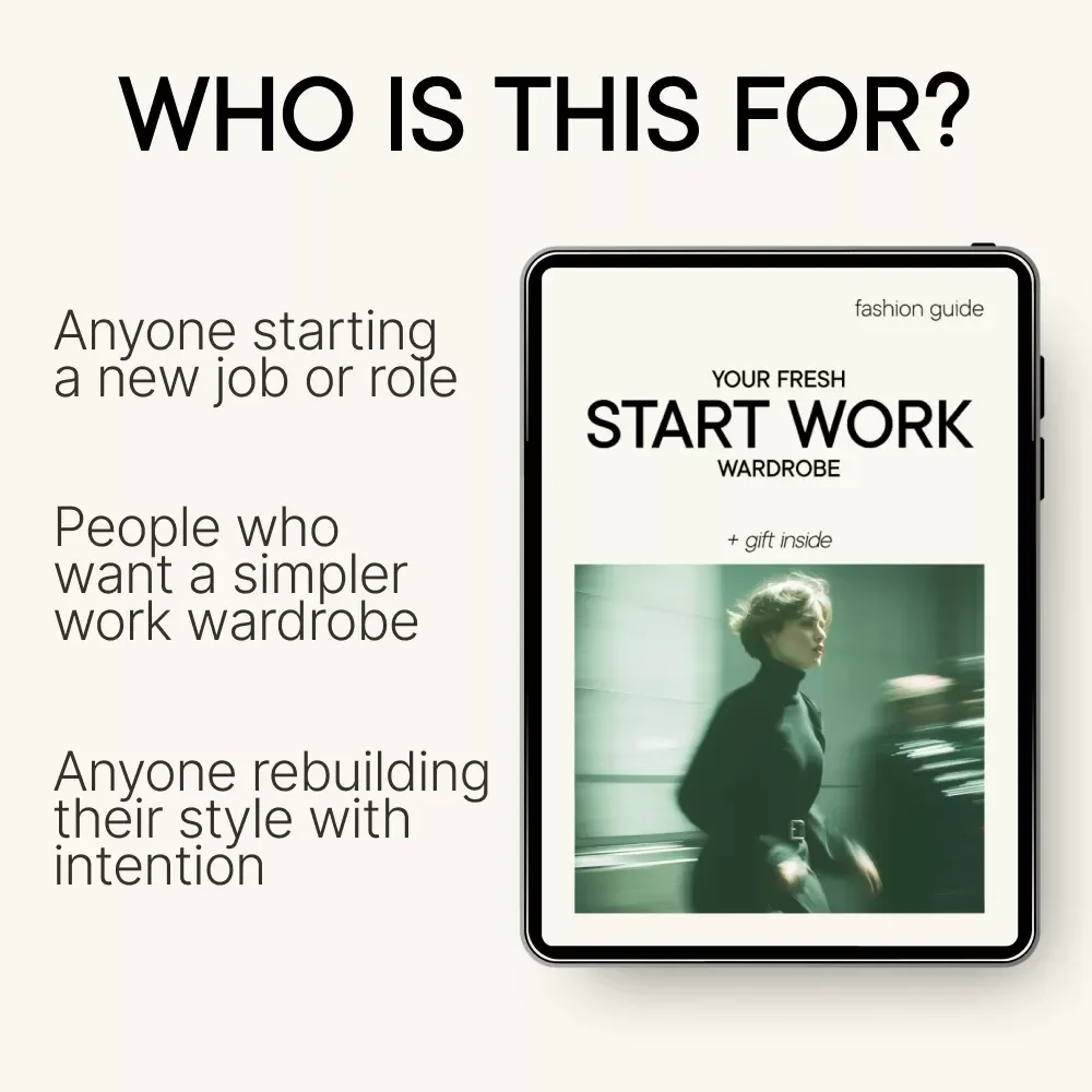 Your Fresh Start Work Wardrobe – Minimalist Work Capsule Guide, Professional Style Reset, Smart Office Clothing Planner, Digital Download