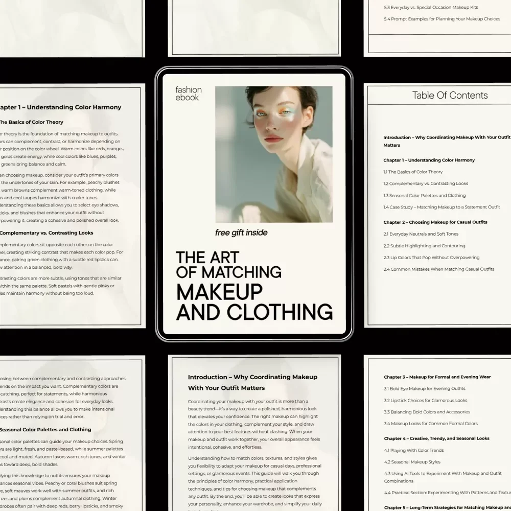 The Art of Matching Makeup and Clothing – Digital Makeup Guide, Color Harmony Beauty eBook, Outfit Coordination Checklist