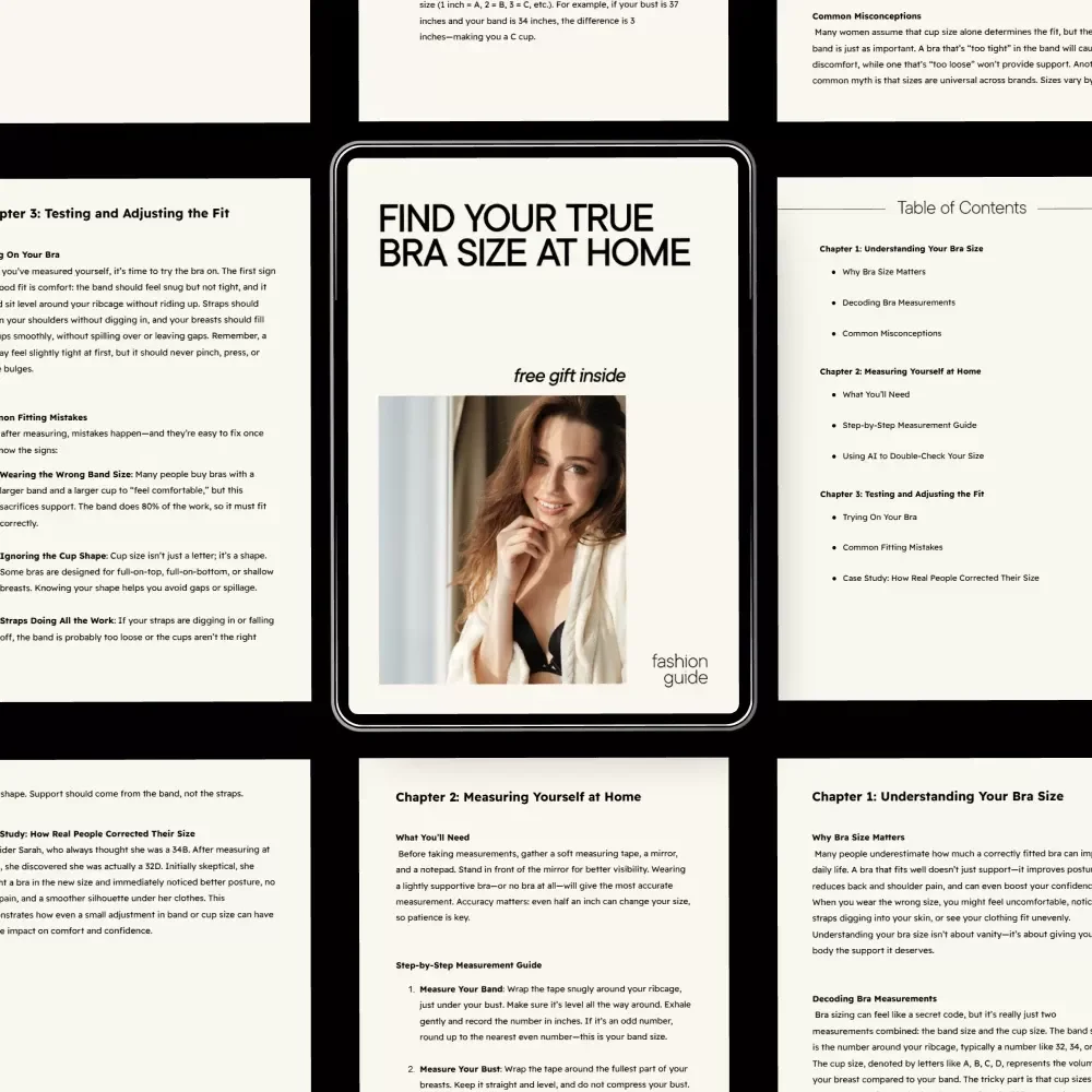 Find Your True Bra Size at Home – Digital Bra Size Guide, At-Home Measuring Checklist, Fit Correction eBook for Women, Instant Download