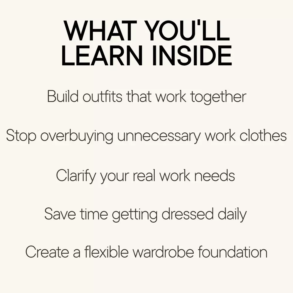 Your Fresh Start Work Wardrobe – Minimalist Work Capsule Guide, Professional Style Reset, Smart Office Clothing Planner, Digital Download