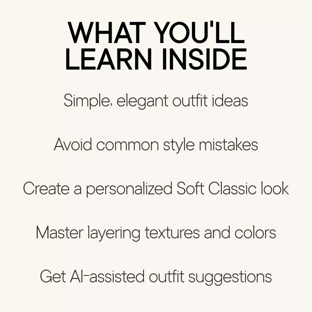 Elegant Ease: Soft Classic Kibbe Outfit Inspirations Guide - Digital Download with Outfit Ideas & Style Tips