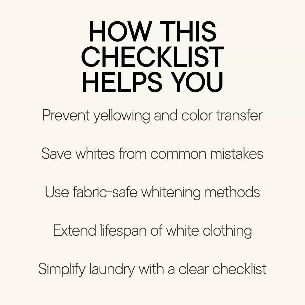 Bright & Brilliant: Your White Clothes Rescue Checklist – Ultimate White Laundry Care Guide, Printable Cleaning Checklist, Laundry Tips for Whites