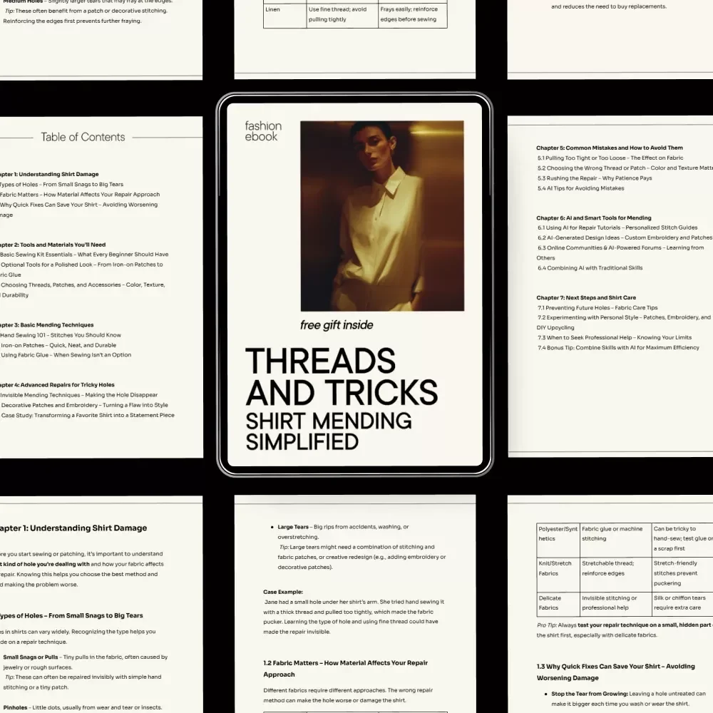 Threads and Tricks: Shirt Mending Simplified - Your Ultimate eBook Guide on How to Mend a Hole in a Shirt