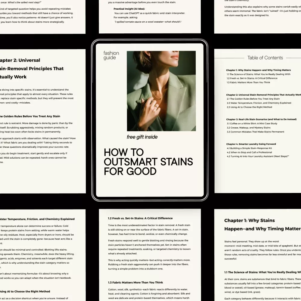 How to Outsmart Stains for Good – Smart Stain Removal Guide, Laundry Care eBook, Easy Fabric Cleaning Checklist, Digital Download