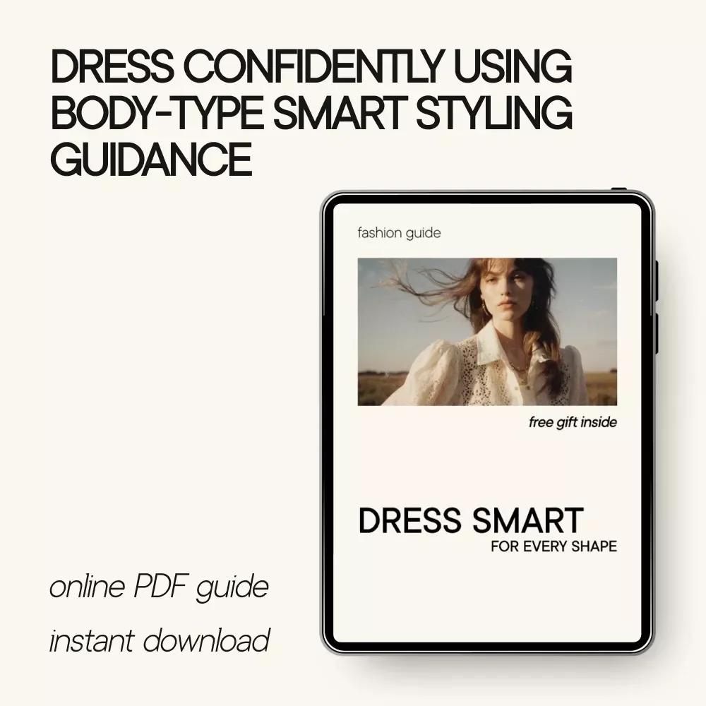 Dress Smart for Every Shape – Body Type Styling Guide, Personal Style eBook, AI Outfit Prompts, Capsule Wardrobe & Confidence Building Checklist