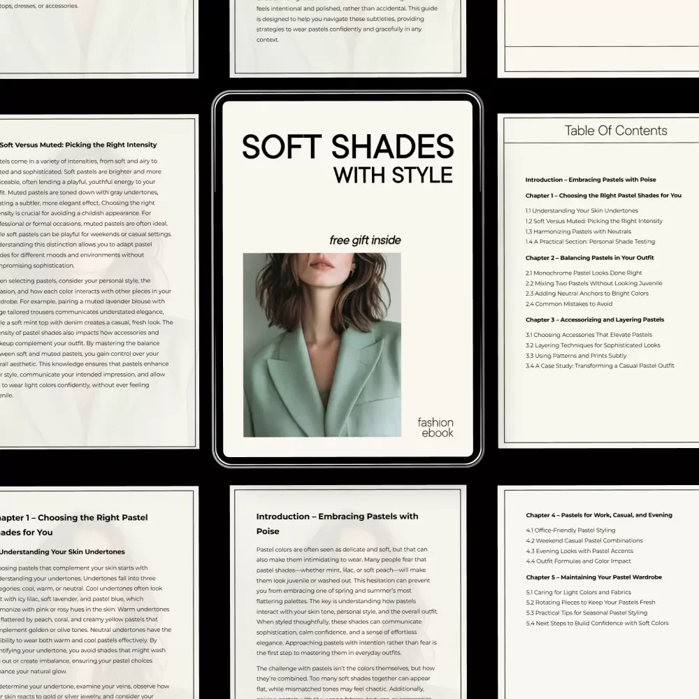 Soft Shades with Style: The Ultimate Guide to Wearing Pastels with Elegance – Digital Download eBook