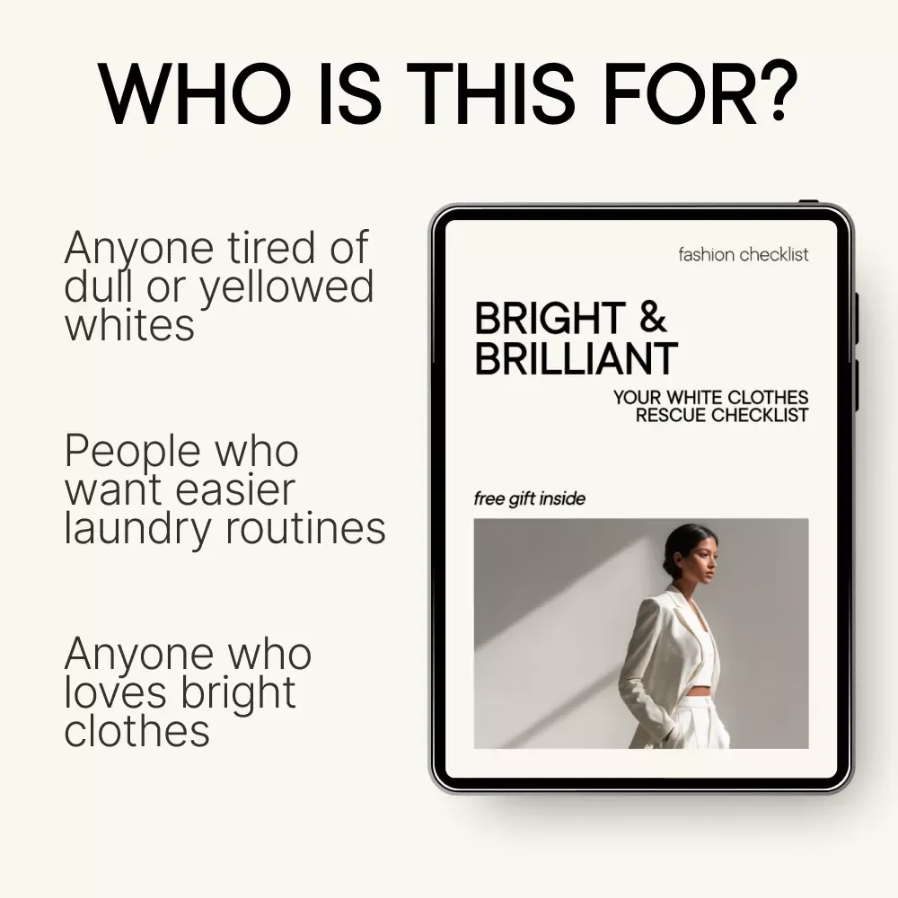 Bright & Brilliant: Your White Clothes Rescue Checklist – Ultimate White Laundry Care Guide, Printable Cleaning Checklist, Laundry Tips for Whites