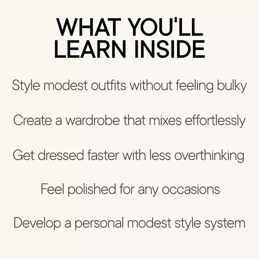 Graceful Style Without Compromise – Modest Fashion Guide, Digital Download eBook for Building a Flexible Modest Wardrobe