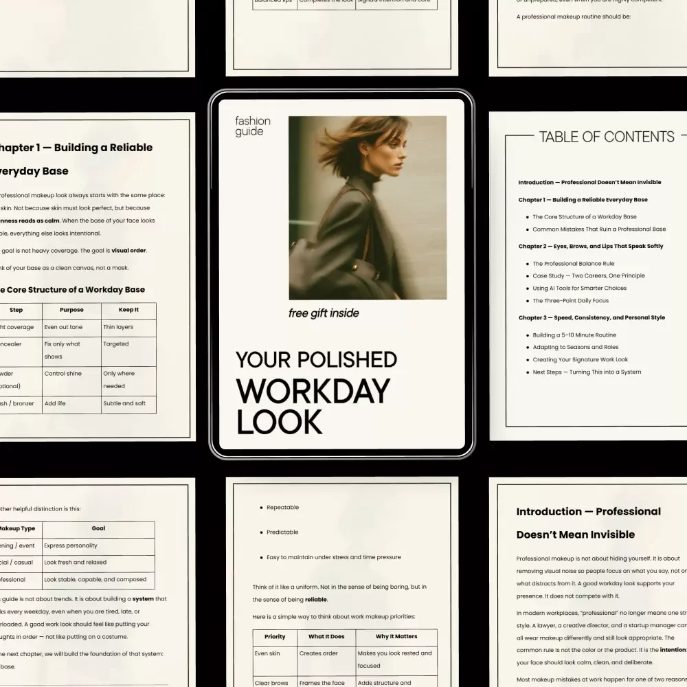 Your Polished Workday Look | Professional Makeup Guide for Everyday Work | 5–10 Minute Routine, Office-Appropriate Beauty, Digital Download eBook