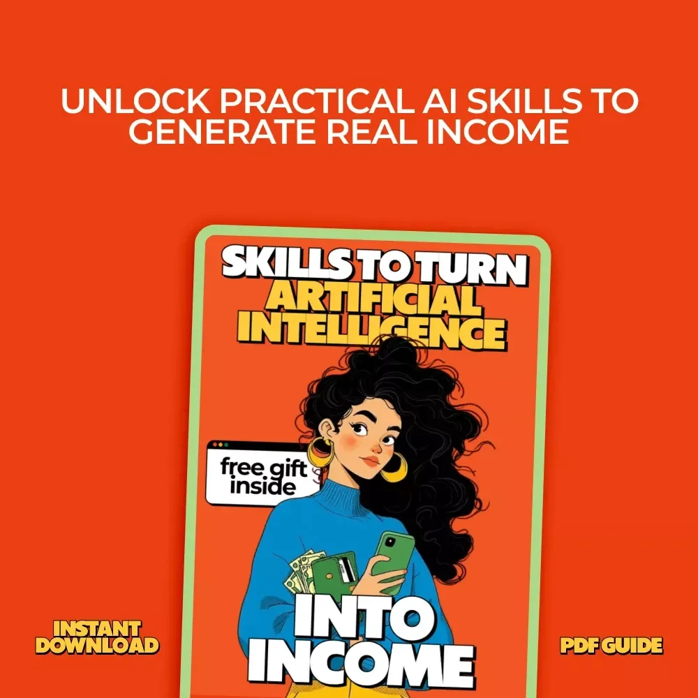 Skills to Turn Artificial Intelligence into Income | AI Skills Guide for Beginners, Make Money with AI, Digital Download eBook, Online Income Blueprint