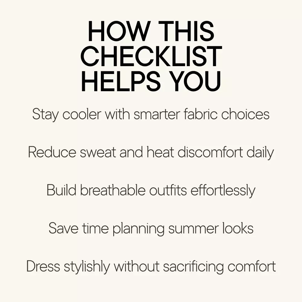 Stay Cool in Humid Heat – Summer Wardrobe Guide, Clothing Tips for Hot Weather, Breathable Fabrics & Smart Outfit Planning (Digital Download)