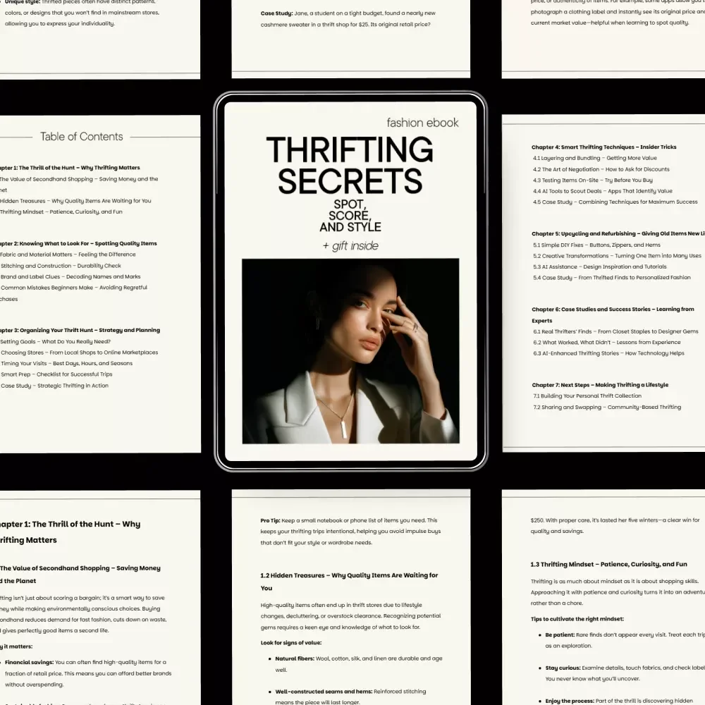Thrifting Secrets: Spot, Score, and Style – Your Ultimate Guide to Finding Quality Thrifted Items
