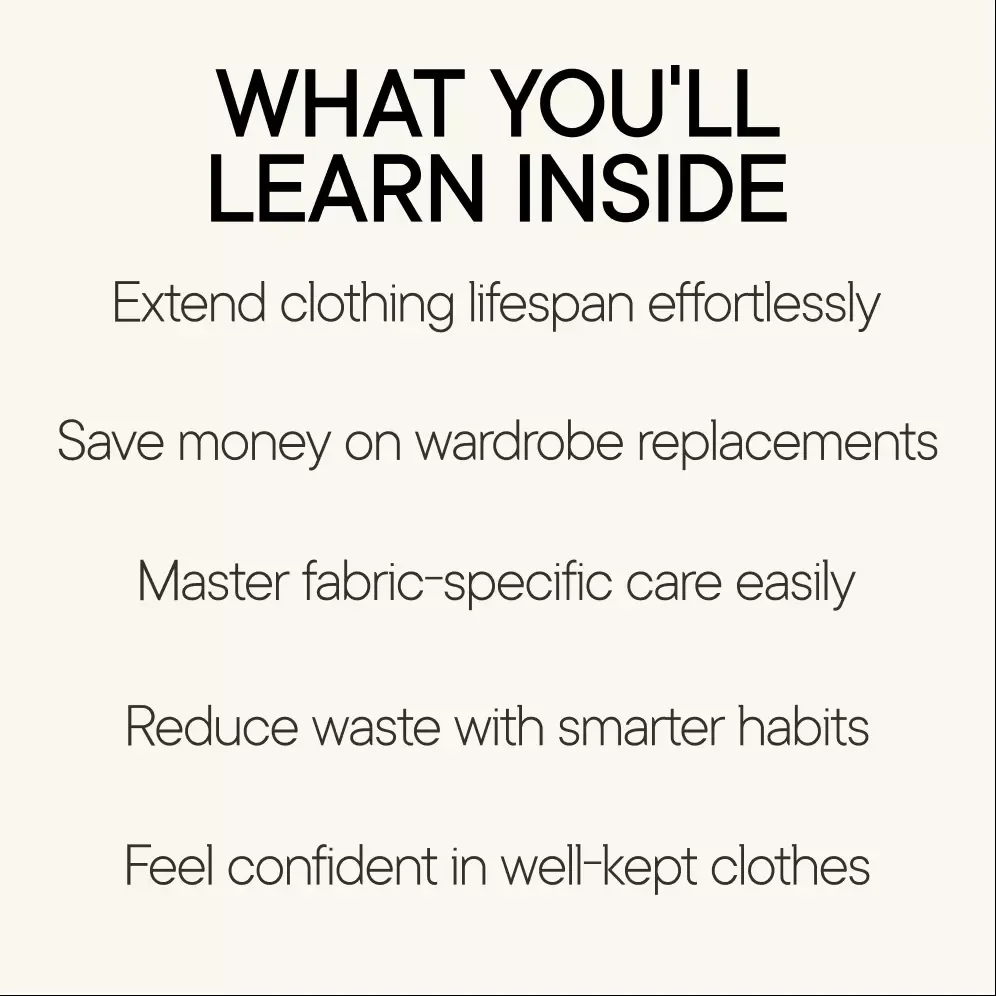Fashion That Lasts: Your Care Guide – Sustainable Clothing Care eBook, Wardrobe Maintenance Checklist, Laundry & Fabric Care Digital Download
