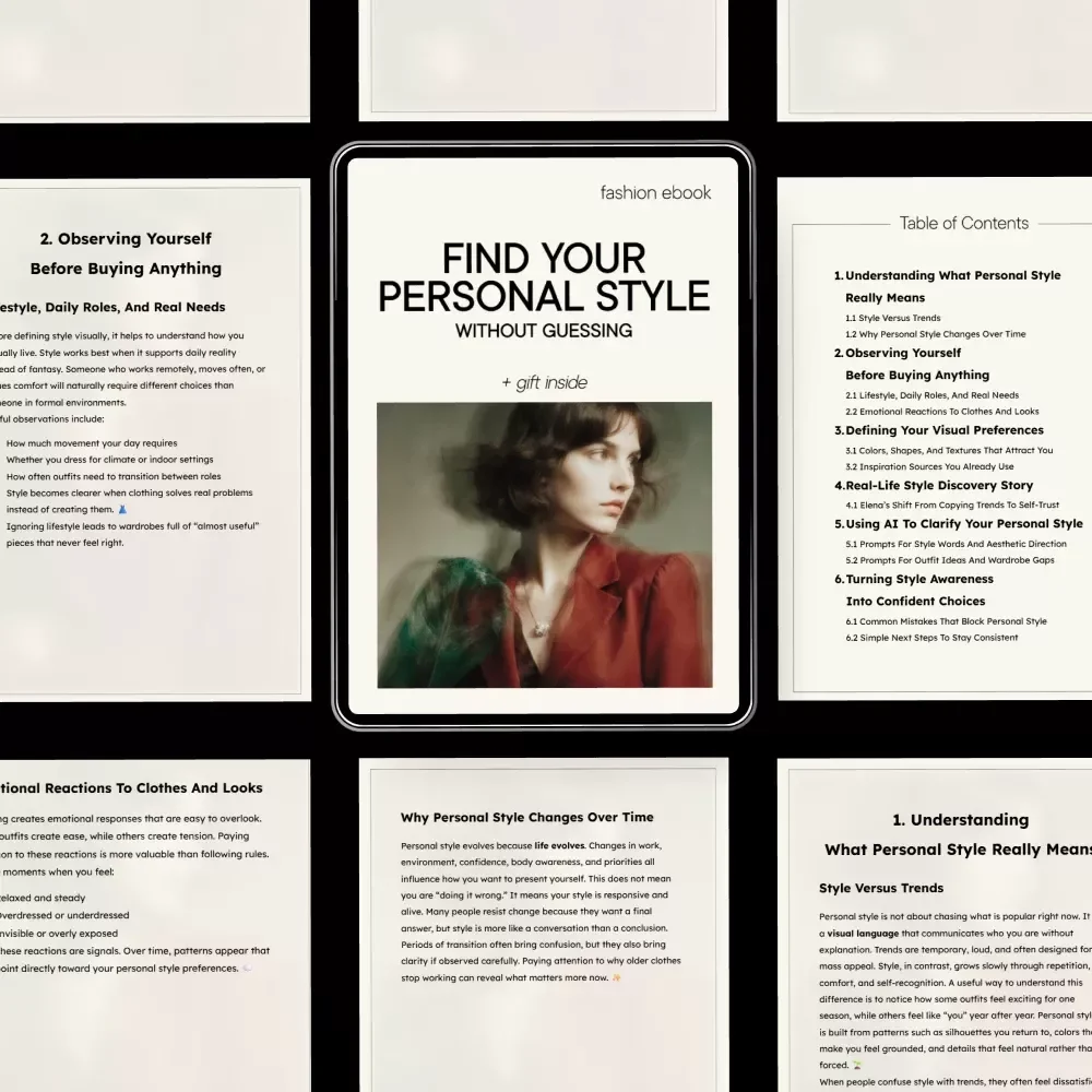 Find Your Personal Style Without Guessing – Digital Style Guide, Personal Style Workbook, Wardrobe Clarity eBook, Fashion Self-Discovery Checklist