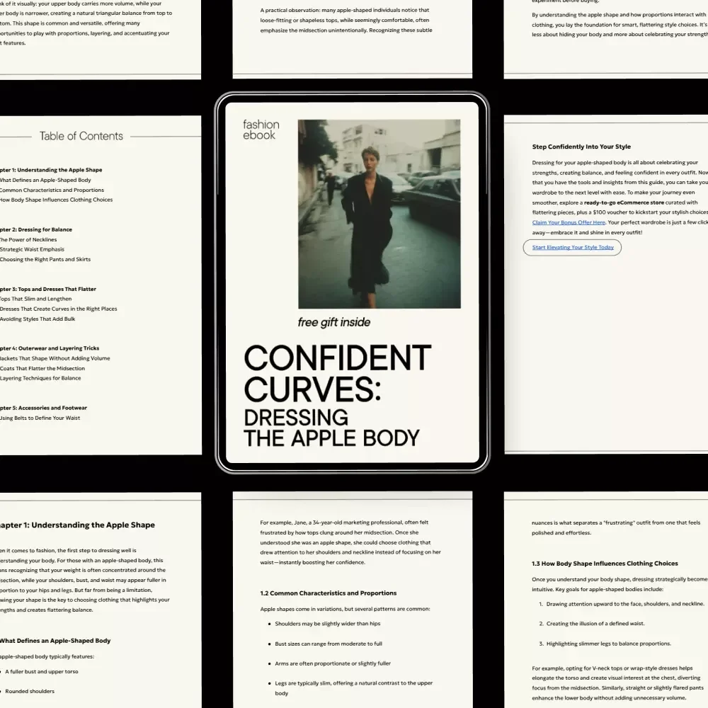 Confident Curves: Dressing the Apple Body eBook - Style Guide for Apple Shaped Women