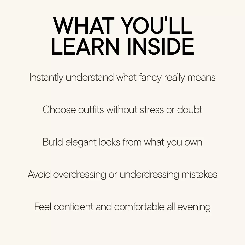 How to Dress for a Fancy Dinner Ebook | Elegant Outfit Guide for Formal Events | How to Dress for a Fancy Dinner with Confidence