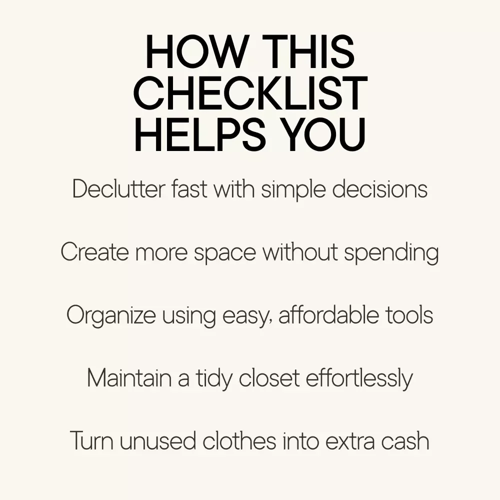 Quick & Cheap Closet Fixes | Budget Closet Organization Checklist | Declutter & Maximize Space Digital Download