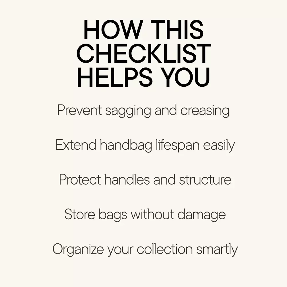 Perfectly Shaped Handbag Checklist – How to Store Handbags to Keep Their Shape, Purse Care & Storage Guide, Digital Download