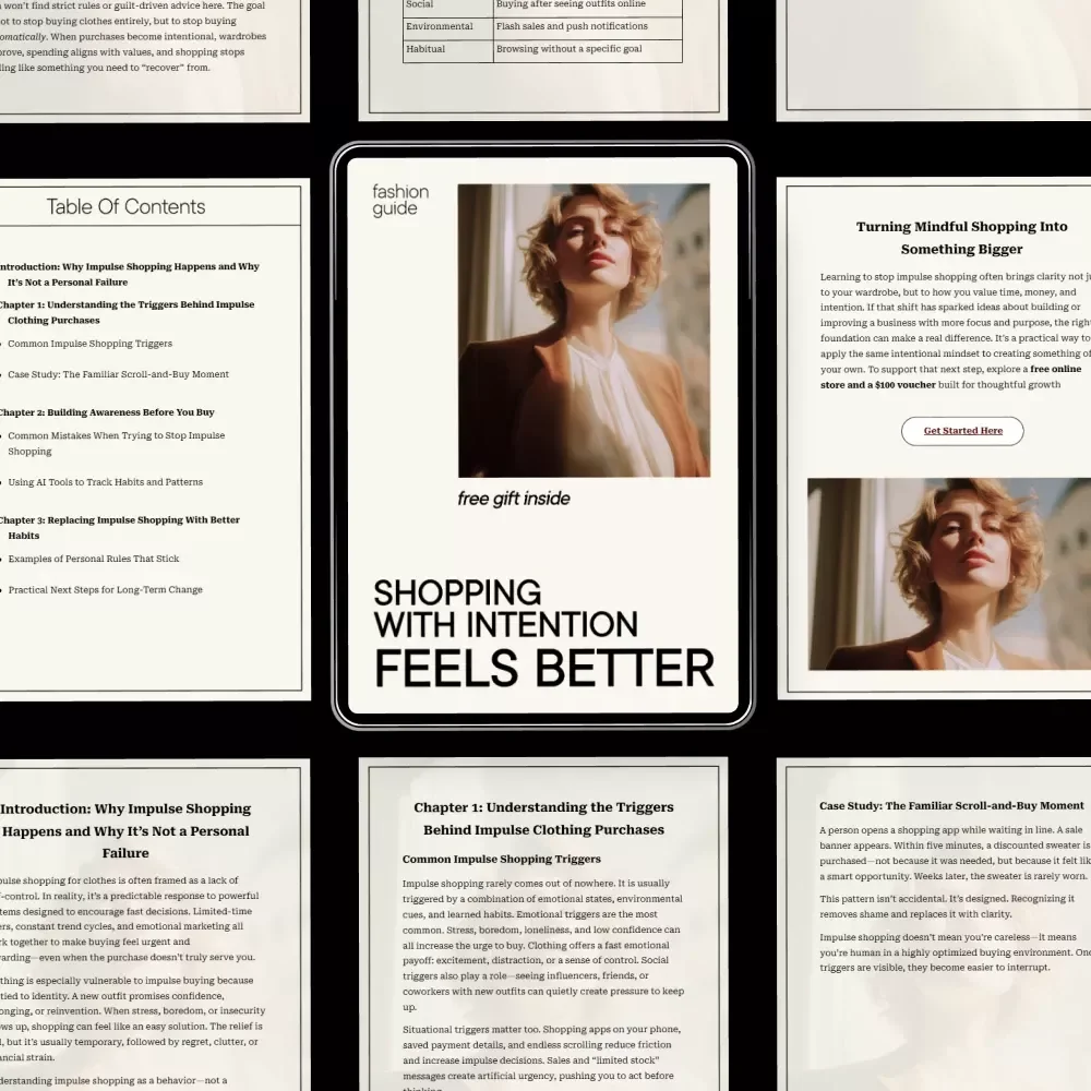 Shopping With Intention Feels Better: How to Stop Impulse Shopping for Clothes | Digital Download Guide