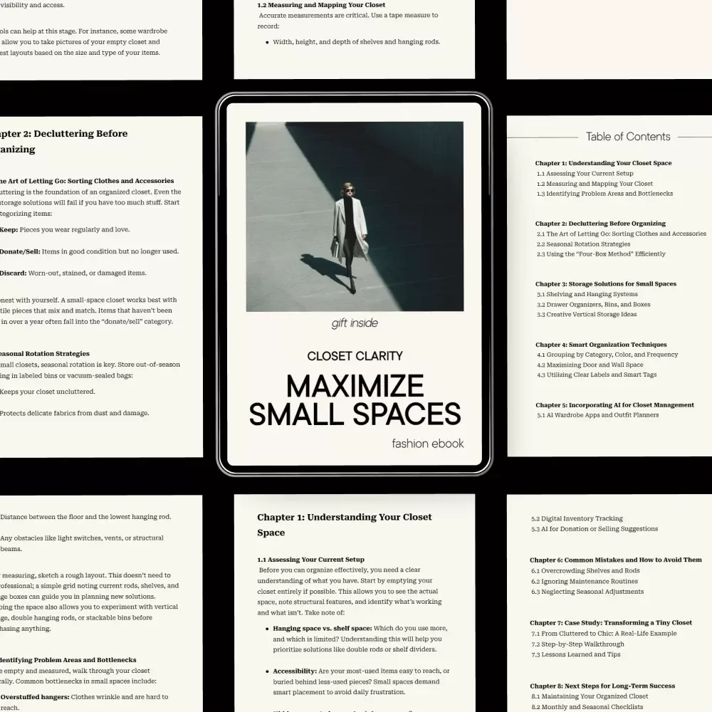 Closet Clarity: Maximize Small Spaces – Smart Small Closet Organization Guide, Decluttering & Storage Solutions eBook Digital Download