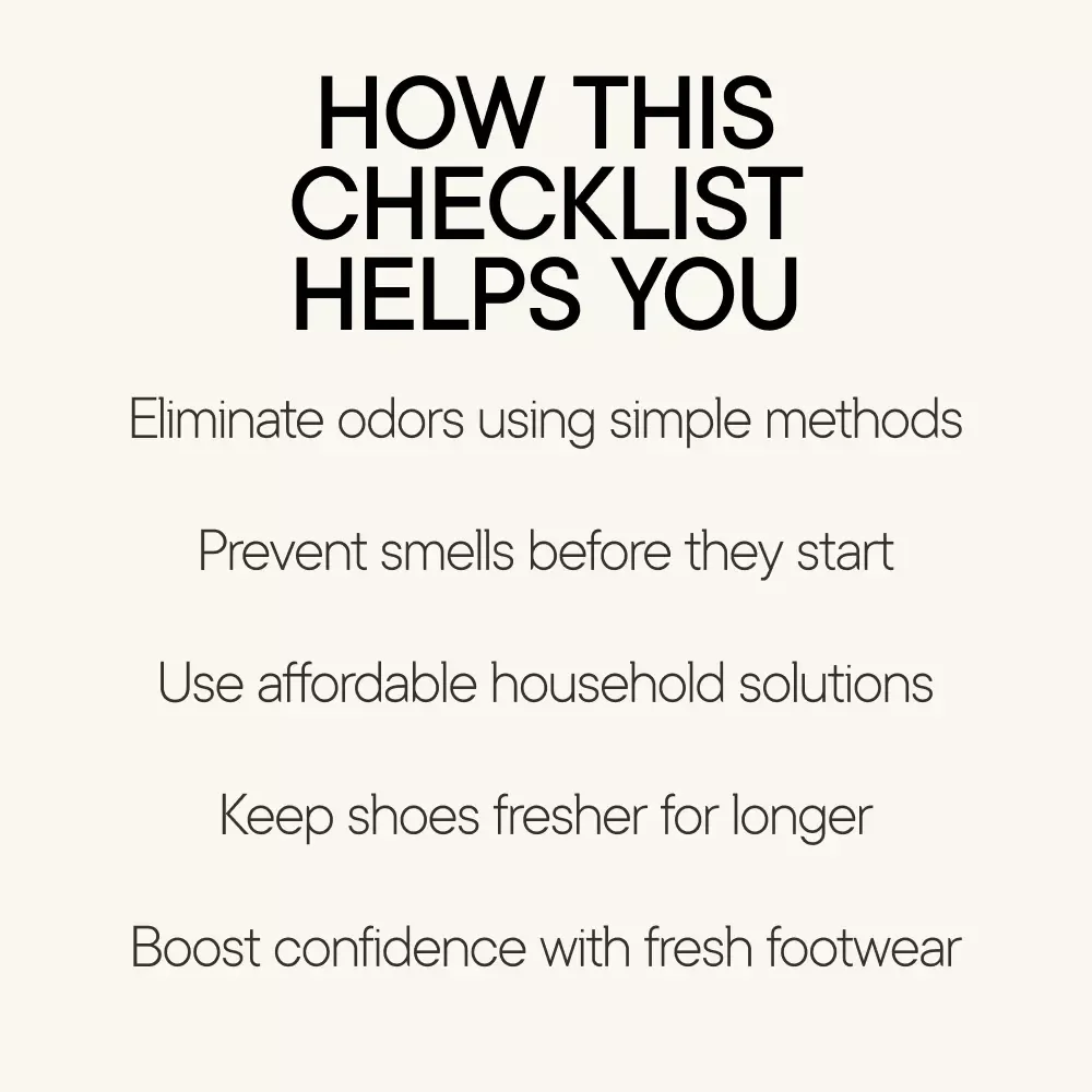 Odor-Free Shoes Checklist | Easy Guide on How to Remove Odor from Shoes Naturally | Printable Shoe Care Checklist