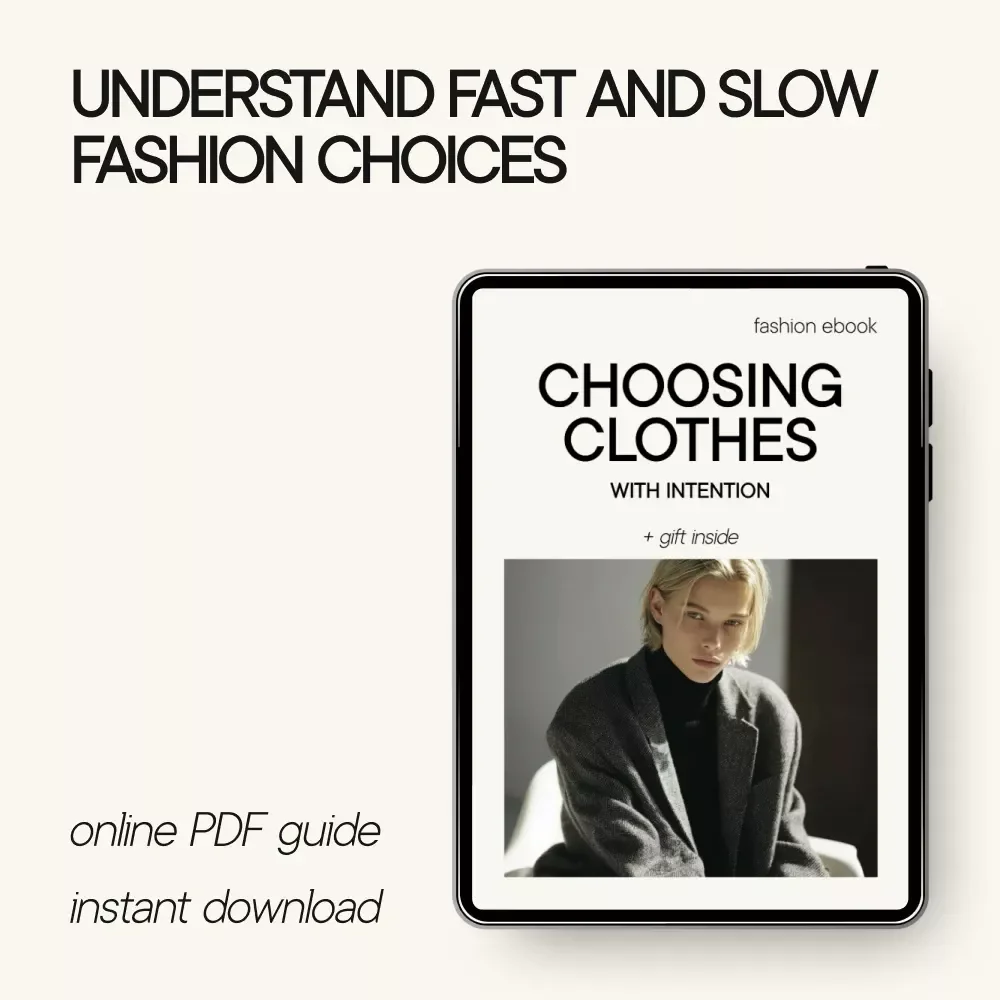 Choosing Clothes With Intention – A Thoughtful Wardrobe Guide | slow fashion vs fast fashion eBook for Conscious Shoppers